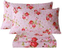 The pinzon signature velvet flannel sheets come in queen, king, and california king sizes, and you can choose from a number of plain colors. Amazon Com Bedlifes King Sheet Set Pink Sheets Ultra Soft Printed Sheets Floral Sheets Deep Pocket Flat Sheet Fitted Sheet Pillowcases 100 Microfiber 4 Piece King Size Red Rose Kitchen Dining