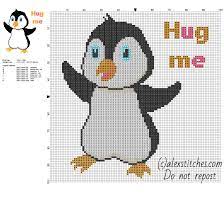 No fabric, floss, or other materials are included in the listing. Cute Baby Animal Penguin With Text Hug Me Free Cross Stitch Pattern 86 X 97 Stitches 8 Dmc Threads Cross Stitch For Kids Cross Stitch Animals Free Cross Stitch