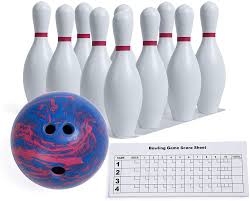Oh that looks like a face but i would have to glue it down to keep the grandboys from playing ball with it!! Amazon Com Champion Sports Bowling Set Rubber Ball Plastic Pins For Training Kids Games Model Bpset Bowling Equipment Sets Sports Outdoors