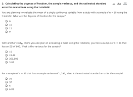 Solved 3 Calculating The Degrees Of Freedom The Sample Chegg Com