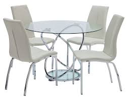 Argos Home Atom Glass Dining Table 4 White Milo Chairs Small White Dining Table Glass Dining Table Circular Dining Table