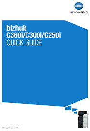 Secure network integration, data encryption and advanced user authentication. Konica Minolta Bizhub C360i Quick Manual Pdf Download Manualslib