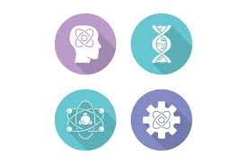 Physics Branches Flat Design Icons In 2020 Icon Design Flat Design Icons Human Head