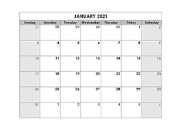 Printable 2021 Blank Calendar Templates Calendarlabs