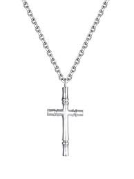 Bamboo Cross Necklace Chop Suey Club Cross Necklace Necklace Gold Plated Silver