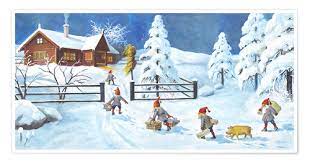 #tomtarpåloftet #tomtar när ska folk sluta lägga upp bilder på när de halsar celsiusdryck mm och låtsas att det är toknyttigt? Jenny Nystrom Winterlandschaft Mit Tomtar Poster Online Bestellen Posterlounge De