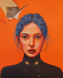 Seeking 40x50cm Maleri af David Juárez