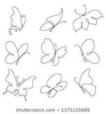 Butterfly Continuous Line Drawing Elements Set Stock Vector Royalty Free 1375155689 Simple Butterfly Tattoo Butterfly Tattoo One Line Tattoo