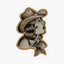 However, some women still wear them. Vintage Looking Cowgirl Tattoo Design Poster By Jamiee6610 Redbubble