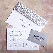 Check spelling or type a new query. West Elm Gift Card