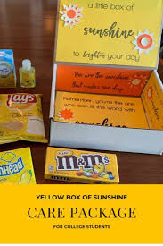 College Care Package Yellow Themed Care Box Sunshine Care Package Care Package Diy Care Package