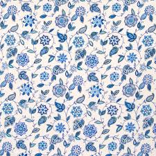 Delft Blue Floral Scroll Print Upholstery Fabric Floral Print Upholstery Contemporary Upholstery Fabric Upholstery Fabric