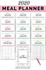 Meal planning and meal prep are key skills for productivity and living a healthy lifestyle. 2020 Meal Planner Free Printable Simply Stacie