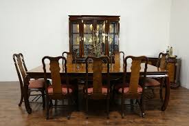If you're looking to furnish an awkward space, corner dining sets are also available at luxedecor, along with a wide range of color options including red, white, and black dining room sets. Sold Chinese Style Vintage Dining Set Table 2 Leaves 8 Chairs Universal 34396 Harp Gallery Antiques Furniture
