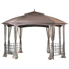 Sunjoy Hexton 12 Ft X 10 Ft Brown Octagon Soft Top Gazebo With Mosquito Netting L Gz660pst Gazebo Canopy Patio Gazebo Outdoor Gazebos