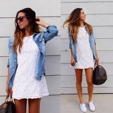 25 Ways To Wear Dresses With Sneakers 2019 Fashion Lace White Dress Fashion Design Dress