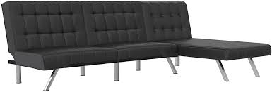 1 person overall dimensions materials: Emily Linen Chaise Lounger Stylish Design With Chrome Legs Black