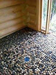Pebble Floor In Log Sauna Sauna Design Workout Room Home Sauna Diy