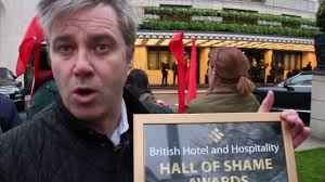 Unite the Union protest at the Dorchester Hotel, London 25th April 2016