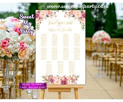 Floral Wedding Seating Charts Blush Wedding Seating Plan 31i