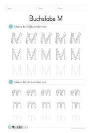 Schreiblinien für klasse 1 bis klasse 3 montessori lernen für. Buchstabe M Materialguru