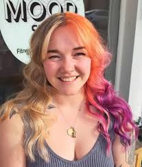 It's the most beautiful split dye ever! Hair by @deadcool_johnny  @angieshairsalon_nc #splitdye #sunsethair #sunset #besthair #fallhaircolor