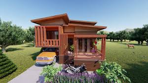 Desain rumah kayu memberikan inpirasi unik guna desain rumah idaman kamu. Desain Rumah Kayu Minimalis 8x10m Denah Dan Interior Rumah Panggung Pedesaan Wood House Design