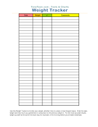 Free Printable Weight Tracker Chart Get Fit Weight Loss