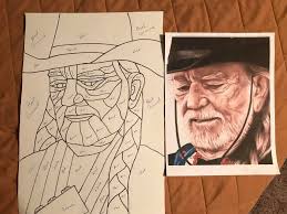 Pattern drawing workshop carving result