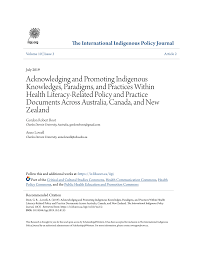 Pdf Acknowledging And Promoting Indigenous Knowledges Paradigms And Practices Within Health Literacy Related Policy And Practice Documents Across Australia Canada And New Zealand