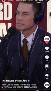 John Cena, my most famous and dedicated piano student. He's doing it right!  Thank you John for the shout-out, and thank you Howard for posting this  clip. Check out the Howard Stern channel