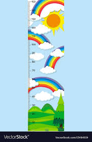 Height Measurement Chart With Rainbow In
