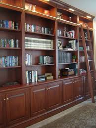 Furniture Amusing Ladder Wall Shelf Design Inspirations Fascinating Wooden Wall Bookcase Design Inspirat Home Library Design Home Library Rooms Bookcase Wall
