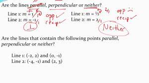 The two selected lines appear as dashed lines. Using Slope To Determine If Lines Are Parallel Or Perpendicular Youtube