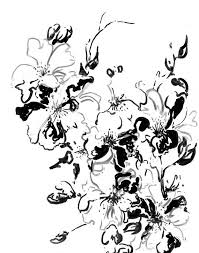 Abstract Black And White Flower Painting Flowers Ink Drawing Art Print Abstract Modern Black And White Floral Wall Art Flower Drawing Images Watercolor Flowers Paintings Flower Drawing