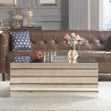 Add luxury and function to your living room with the gold coast mirrored coffee table with two drawers from convenience concepts. Acme Osma Rectangular Coffee Table In Mirrored And Gold Walmart Com Walmart Com