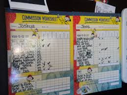 Commission Worksheet Chore Chart Kids Chores For Kids
