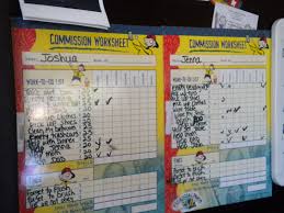 commission worksheet chore chart kids chores for kids