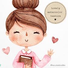 Png, svg, eps vector files. Teacher S Day Watercolor Clipart Teacher Planner Etsy Clip Art Teachers Day Cute Doodles
