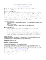 As a progressive educator, i strongly believe in your mission to educate the whole child, and i believe Unc Vacancy Announcement Assistant Professor Of Sped