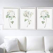 Lavender walls flower wall order prints wall murals lush wallpaper flowers design home yellow and red tulip flower wallpaper. Hydrangea Wall Art Set 3 Watercolor Painting White Floral Illustration Flower Art Prints Home Decor Mi Hydrangea Wall Art Flower Prints Art Flower Wall Art