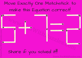 In this collection, you may have to remove or add a matchstick to correct a mathematical equation. Matchstick Math Brain Teaser For Kids With Answer Brain Teasers For Kids Math Brain Teasers Brain Teasers