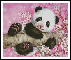 Cross stitch pattern panda images a cute panda with bamboo. Crafts Cherry Blossom Panda Cross Stitch Pattern L K Buyers Can Download Your Pattern As Soon