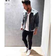 Adidas Black And White Jacket Mens Magic Fox Casual Levis Jeans Denim Jacket Whitetee Adidas Black Pants Spring Summer Mens Fashion Inspiration Mens Outfits Menswear