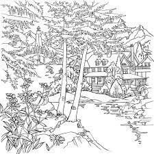 Coloring is not just a fun activity, it is also a great learning process for little kids. Coloring Pages Nature Landscape Forest Mountains Sea Island