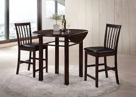 Acme 72060 3 Pc Artie Espresso Finish Wood Round Counter Height Drop Leaf Bar Table Set Counter Height Dining Table Set Bar Table Solid Wood Dining Set