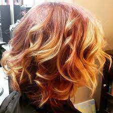 Fall Hair Colors Copper Roots And Lowlights With Yellow Blonde Highlights Yellow Blonde Hair Fall Hair Fall Hair Colors