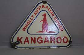 Antique Australian Kangaroo Motor Oil Porcelain Enamel Sign Australian Cars Service Station Antiques