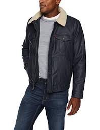 79 99 89 99 Levi S Men S Buffed Cow Faux Leather Sherpa Trucker Waterproof Jacket Men Men S Coats And Jackets Mens Outfits