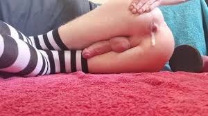 skinny femboy twink rides huge bad dragon dildo and cums into clear  fleshlight